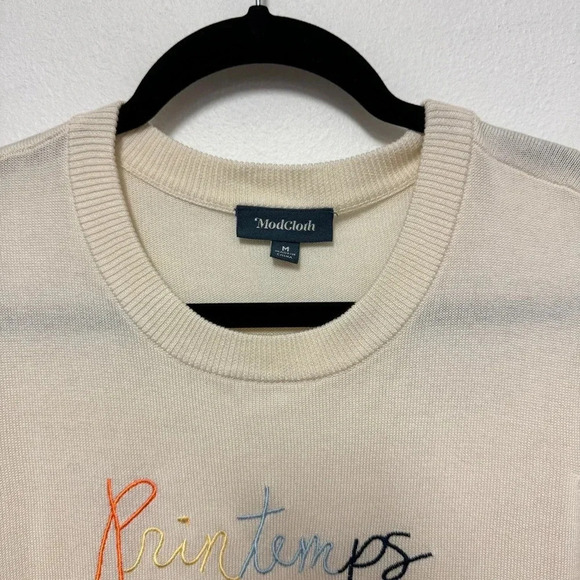 ModCloth Printemps Embroidered Sweater - Spring Colorful - Picture 7 of 8